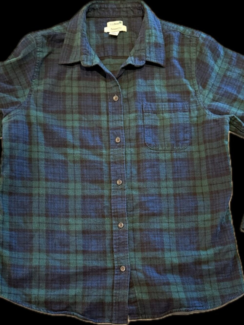 L L Bean Relaxed Fit Fleece Button-Down | Women's Size Medium |